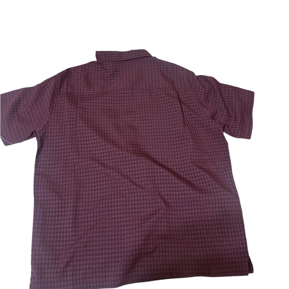 Haggar Brown Casual Button Down Shirt Lightweight Checkered - Picture 2 of 3